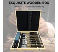 8 Piece Wood Carving Kit with Sharpening Stone