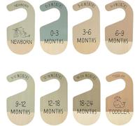 8-Piece Wooden Hanging Wardrobe Organiser, Baby Wardrobe Dividers, Hanging Clothes Organiser, Wardrobe Dividers for Clothes, for Baby Clothes Storage (Modern Style)