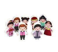 8-Piece Wooden Multicultural Character Set - Small World Wooden Figures & Playsets - Inspire Imagination & Creative Playtime - Non-Toxic & Safe for Kids