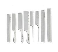 8 pieces/13 pieces, professional white/black barber carbon comb set, heat-resistant and anti-static comb set (8 white combs)