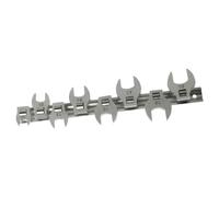 8 Pieces 3/8In Drive Nut Crowfoot Wrench Set Professional Mechanical Tools | Steel construction,open end design,8 sizes 10-19mm,tight space use,garage repair,storage rail organizer