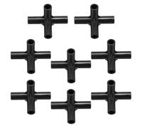 8 Pieces 4 Way PVC Fittings for Constructing Strong Plant Supports and Garden Frames with Reliable ABS Plastic Material (8mm)