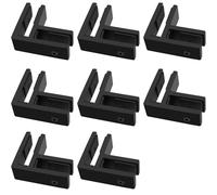 8-Pieces 90 Degree Double Sided Railing Glass Clip Holder, Railing Glass Clip Holder with Rubber Gaskets for Pool Fence Glass, Balustrade, Balcony Deck,Black,15to20mm