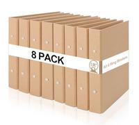 8 Pieces A5 Kraft Folder, A5 6 Ring Binder Kraft, 17.5x23.5cm, Refillable Ring Binder Folder, Multi-Purpose Storage Binder for 6/11 Hole Notebook Diary Journal Inserted Sheets, Office Supplies