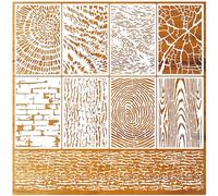 8 Pieces Abstract Geometry Texture Brick Stencils for Painting Wood Grain Mixed Crackle Marble Stencils Spray Paint Layering Stencil Templates for Furniture DIY Craft