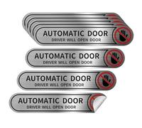 8 pieces Automatic Door Stickers for Cars, Brushed Silver Automatic Door Driver Will Open Door Sign Sticker,5inx1in
