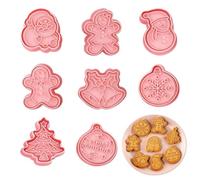 8 Pieces Christmas Cookie Cutters Set, Christmas Cookie Cutter Plastic,3D Cookie Cutters for Christmas Party Supplies Decorations and Baking