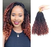 8 Pieces Crochet Hair for Black Women 8 Inch Boho Goddess Crochet Braids Pre Looped with Curly Ends for Black Women 1B-530-350