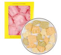 8 Pieces Cute Eid Mubarak Cookie Cutters Plastic Cookie Stamps Lesser Bairam Cookie Mould Press Eid al-Fitr Cookie Mould Set Baking Kitchen Tools (Camel)
