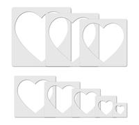 8 Pieces Different Size Heart Stencils Template Stencil, Large Heart Stencil for Spray Painting, Painting Template for Fabric Walls Arts Paper