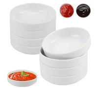 8 Pieces Dipping Bowls Side Dishes Sets, 8.7x2.5cm Small Soy Side Dish Bowl, Mini Appetizer Pinch Dip Bowl for Seasonings, Sauces, Dessert, Pastries, Snacks(White)