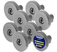 8 Pieces Dishwasher Wheels Lower Basket with the Original Code 5028696500/4 50286965004 5028696400/7 50286964007 for Electrolux for Zanussi - Warranty 10 Years - MONTERAL