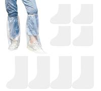 8 Pieces Disposable Waterproof Shoe Covers Disposable Clear Plastic Shoe Covers Non-Slip Rainy Day Shoe Covers 4 Long 4 Short