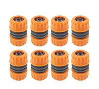 8 Pieces Double Hose Connector for Repair and Extension of For 12 Garden Hoses, ABS Material Connector Suitable for Garden, Balcony and Car Washing (orange)