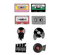 8 pieces enamel brooch, skull brooch, button brooch, for children's fashion, collar badge, clothing bag, jacket decoration (3 colours)