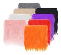 8 Pieces Faux Fox Fur Square Fabric 10 x 10 Inch Shaggy Fur Patches Fabric Cuts Chair Cover Seat Cushion Pad Supplies for DIY Craft (Multi-Colored)