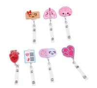 8 Pieces Felt Retractable Badge Reels, Themed Badge Holders Gift for Christmas Thanksgiving School Nurses Students Easy Install Easy to Use