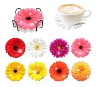 8 Pieces Flower Diamond Coasters with Holder DIY Colorful Flower Diamond Art Coasters Cute Diamond Coaster for Adults Diamond Kits Supplies