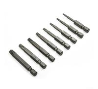 8 Pieces For Torx Bit Set 1/4 Hex Shank Five-point Drive T8-T40 50mm Length Alloy Steel Suitable for Electric and Manual Screwdrivers