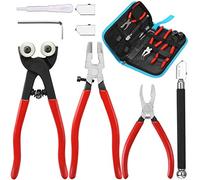 8 Pieces Glass Mosaic Cutter Kits, Including Wheeled Glass Tile Nipper, Glass Running Plier, Breaking Plier, Hex Wrench and Pencil Style Oil Feed Glass Cutting Tool, 2 Blades and Oil Dispenser