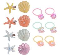 8 Pieces Hairpins And 6 Pieces Hair Rings, Marine Themed Hair Accessories, Cute Sweet Hairpins, Girls Hair Accessories, Clothing Accessories.