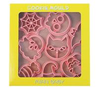 8 Pieces Halloween Cookie Cutter Set for Baking Plastic Halloween Cookie Cutters Spider Web Witch Hat Bat Skull Pumpkin Cookies Cutters Biscuit Moulds, F