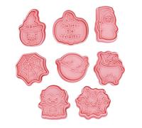 8 Pieces Halloween Cookie Cutters Set, Halloween Biscuit Cutters 3D Stamp Cookie Molds for Halloweens Party Supplies Decorations and Baking Fondant Chocolate