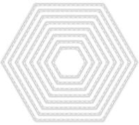 8 Pieces Hexagon Background Cutting Dies Metal Hexagon Die Embossing Stencils for Thanksgiving Christmas Greeting Card Paper DIY Craft Decoration Card Making Scrapbooking Art Die Cuts Accessories