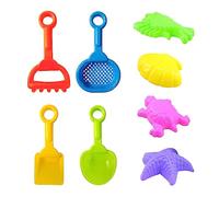 8 Pieces Kids Beach Toys, Sand Pit Toys, Sand Mesh Sieve, Ocean Die, Sea Animals Sand Mold, Play Sand Craftsman Tools, Shovel Beach Set For Toddler Boys Girls