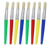 8 Pieces Kids Paint Brushes, Colorful Paint Brushes Childrens Painting Brushes Set Flat Tip with Plastic Handle and Bristles Painting Brushes for Watercolor, Oil, Acrylic Paints