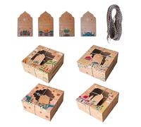 8 Pieces Krafts Paper Gift Wrapping Boxes Eid Festival Chocolate Packaging Box Candy Containers Muslims Party Supplies Ramadans Candy Boxes