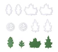 8 Pieces Leaf Shape Molds, Plastic Baking Molds, Cookie Molds, Kitchen Utensils, Cake Decoration Molds, Fondant Molds