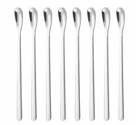 8 Pieces Long Handle Bar Stainless Steel Coffee Spoon, 15.6 cm - Perfect for Stirring Coffee, Tea, Salad, Ice Cream, Cocktails, Juice, Milkshake, Iced Drink, Hot Chocolate, Milk Tea, Smoothies, Salt