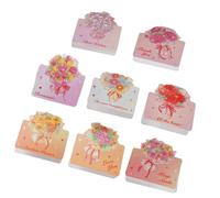 8 Pieces Lovely Floral Greeting Cards Foldable for Birthdays Valentine's Day Women's Day Floral Greeting Cards Set