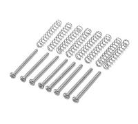 8 Pieces M2.5 x 32 mm Electric Guitar Humbucker Speaker Screw and Adjustment Spring - 0.4 mm - Silver