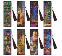 8 Pieces Magic Library Diamond Painting Bookmark Book Gift