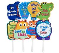 8 Pieces Manage Your Class Signs Classroom Management Handheld Teacher Instruction Cards for Playroom Nursery Kindergarten