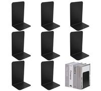 8 Pieces Metal Bookends, 20 x 13.5 x 10 cm, Non-Slip Desk Book Holder, Bookends for Office, Library, Home, School