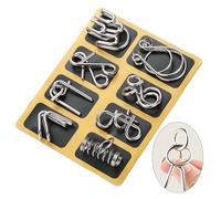 8 Pieces Metal Brain Teaser Puzzle Set - Wire IQ Puzzles for Kids and Adults With Mini Design