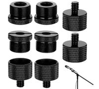 8 Pieces Mic Stand Adapter, 5/8 Female to 3/8 Male 3/8 Female to 5/8 Male 5/8 Female to 1/4 Male 1/4 Female to 5/8 Male Screw Thread for Microphone Stand Mount to Camera Tripod