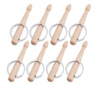 8 Pieces Mini Drum Stick Keychain Wooden Drumstick Key Ring Single Stick Drum Stick Key Chain Drumstick Keychain Percussion Key Ring Decoration Keyrings Pendant Bag Hanging Charm