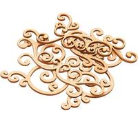 8 Pieces Mixed Fancy Wood Flourishes Shapes MDF Craft Shape Tag Gift Decoupage Wooden Embellishments Decoration Scrapbooking Art Wood Craft