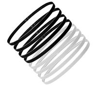 8 Pieces Non-Slip Elastic Sport Headbands, 1 cm Width Slim Hairband with Elastic Silicone Grip, Exercise Hair and Sweatbands for Yoga, Outdoor Sports Running Headband (4 Pcs Gray and 4 Pcs Black)