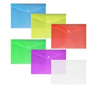 8 Pieces of A5 Plastic File Bag, Transparent Snap Button File Bag, Color Waterproof Plastic Wallet, 24 * 17CM, Stationery, Suitable for Schools, Offices.