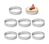 8 Pieces of Baking Mousse Rings, Stainless Steel Molds, Round Molds, Baking Tools, DIY Dessert Accessories