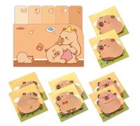 8 Pieces of Capybara Notes and 1 Piece of Index Stickers, Practical Message Notebooks, Cultural and Educational Supplies for Students and Teachers, and Accessories for Learning Marking Tools.