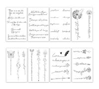 8 Pieces Of Herbal Tattoo Stickers English Letters Sexy Waterproof Long-Lasting Non-Reflective Semi-Permanent Juice Stickers