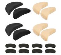8 Pieces of High Heel Inserts and 4 Pairs of Black Heel Stickers, Sponge High Heel Inserts, Anti-Wear Insoles, Shoe Accessories