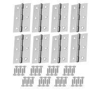 8 Pieces of Outdoor Hinges with 48 Screws, 6-Hole Opening and Closing Hinges, Stainless Steel Hinges, Inner Door Hinges, Folding Butt Hinges