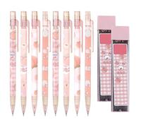 8 Pieces of Peach Pencils, 2 Boxes of Refills, Creative Press Pencils, Cute Student Stationery, Painting and Writing Accessories, Office and School Stationery Supplies